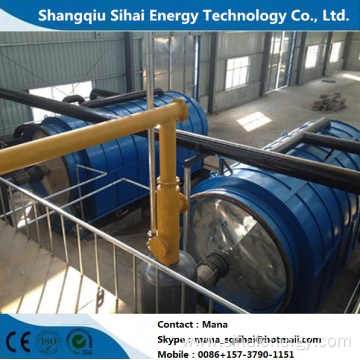 Pyrolysis plant of plastic with cooling system